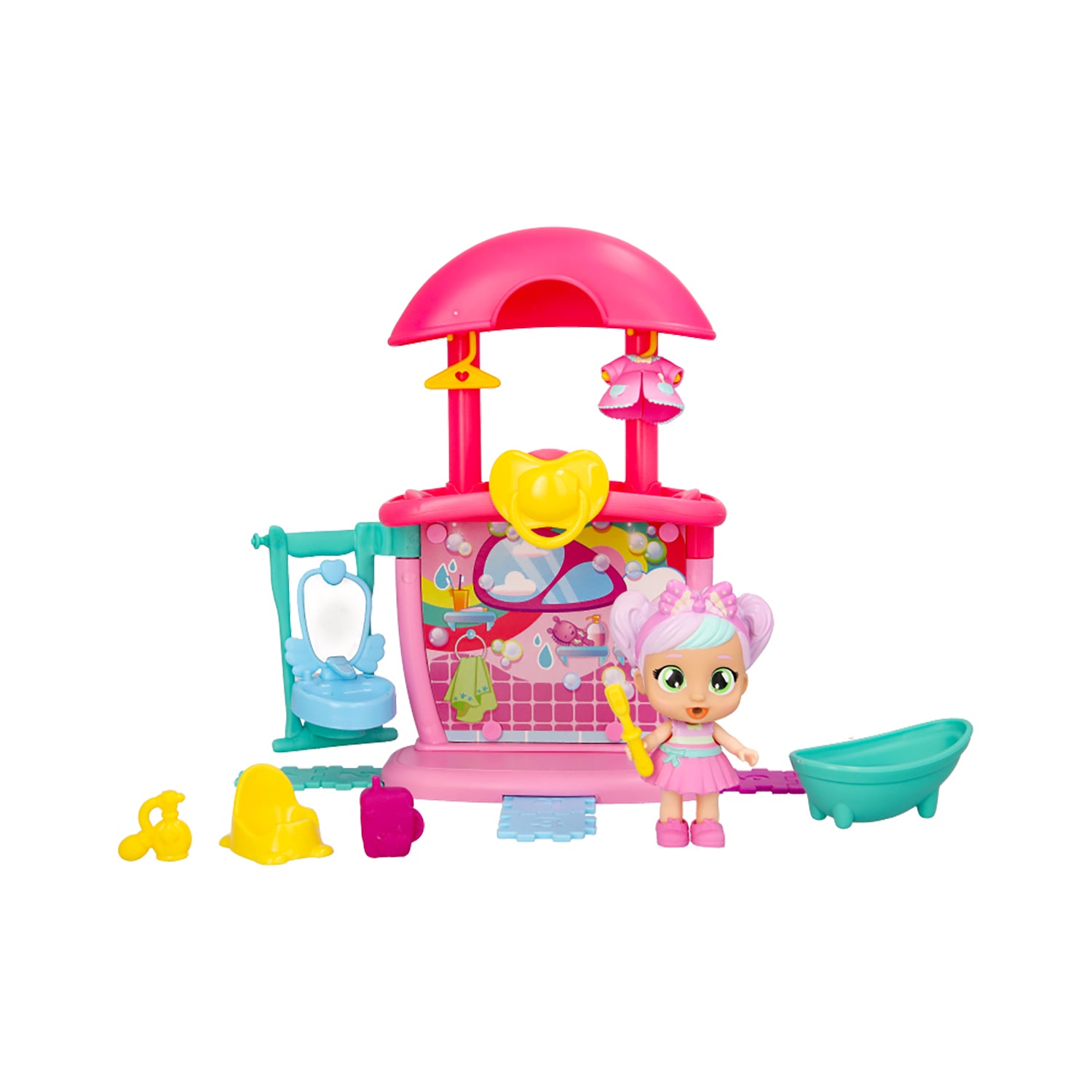 IMC TOYS - Cry Babies Playtime - Mini Playset con Bambola Esclusiva e Accessori